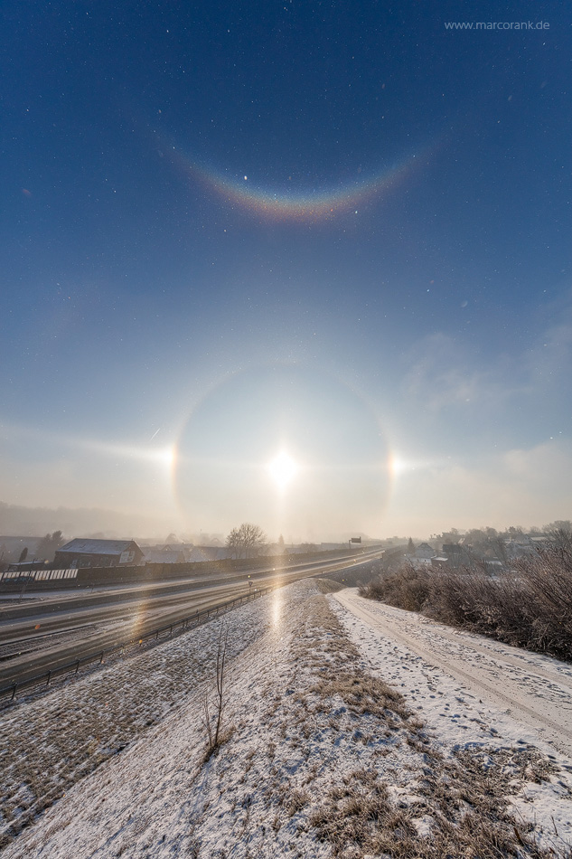 Ice fog halo with many types of halos Ice fog halo with many types of halos