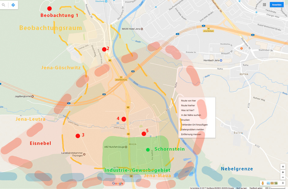 Map of Observation Locations Map of Observation Locations