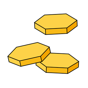 Horizontally oriented platelet crystals