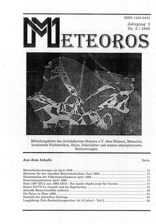 METEOROS No. 05/1999