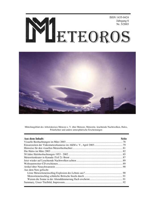 METEOROS No. 05/2003