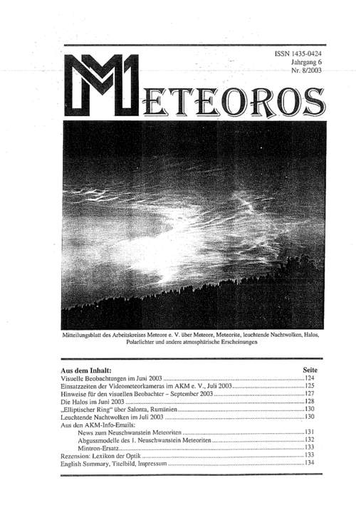 METEOROS No. 08/2003