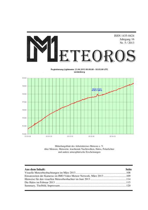 METEOROS No. 05/2013