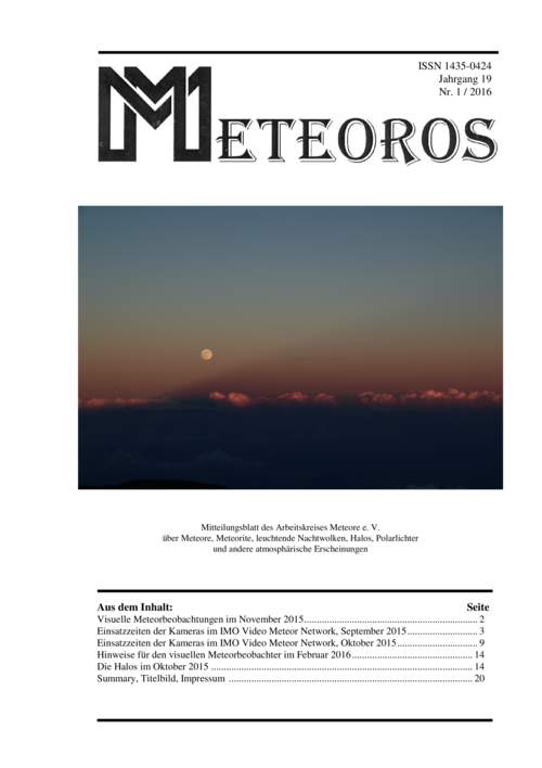 METEOROS No. 01/2016