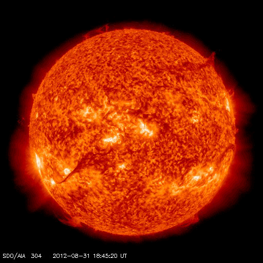 Filament eruption on 31 August 2012